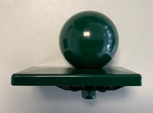 Kugelkappe grün aus Metall für Zaunanlage, dekorativer Zaunabschluss – MY-Zaunsysteme