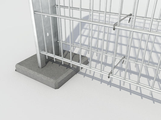 Pfosten-Einzelfundament aus verzinktem Stahl für Doppelstabmatten Zaunanlage – MY-Zaunsysteme