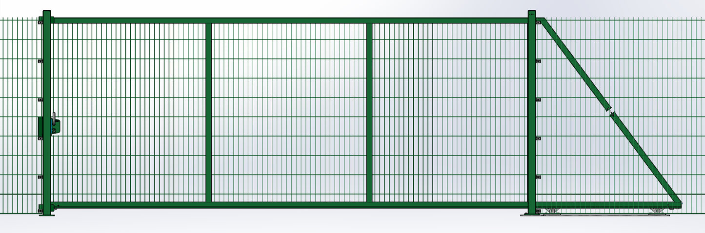 Privatlight Tor aus stabilem Metall, grün, für Zaunanlage – MY-Zaunsysteme