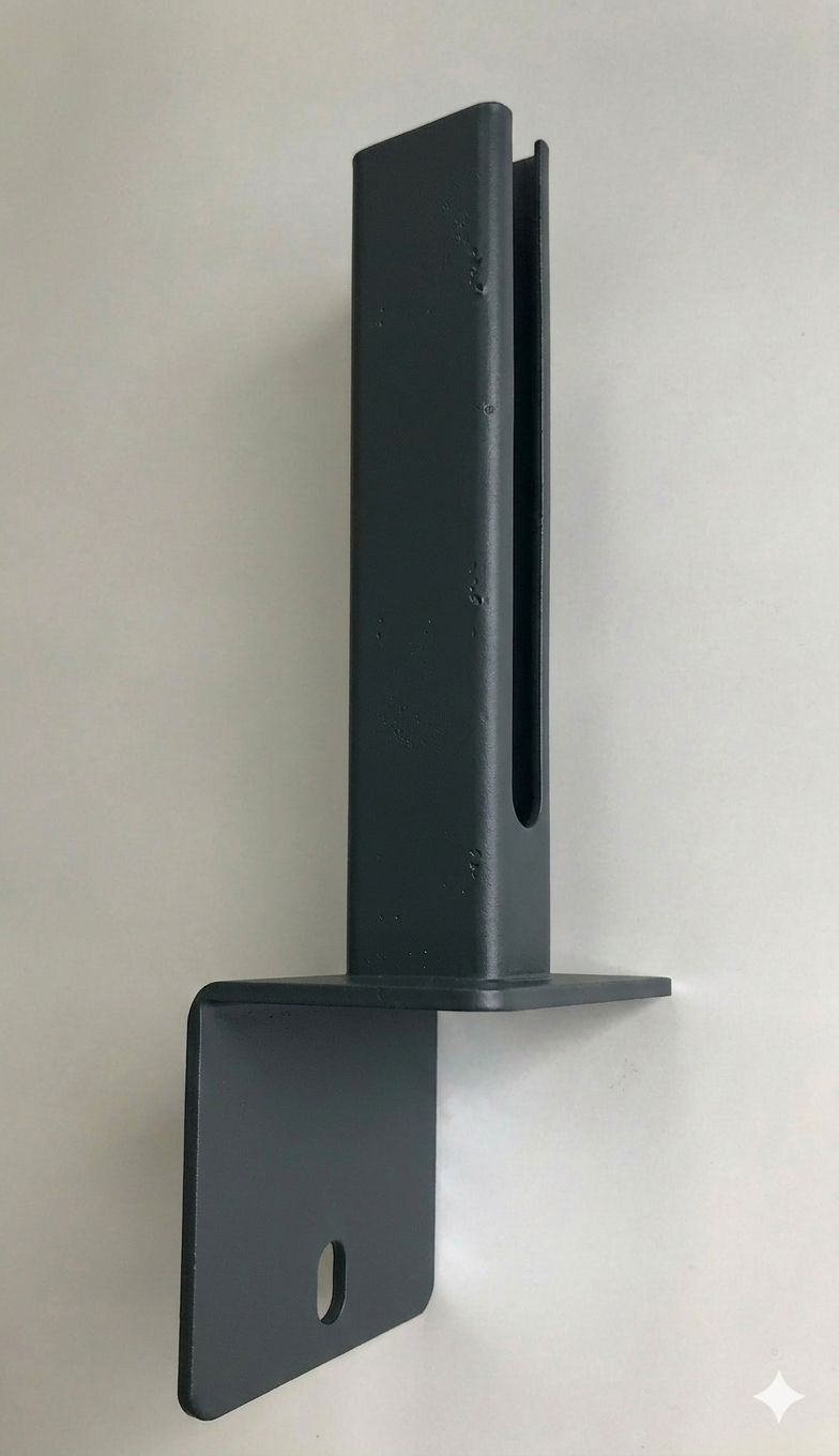 RAL 716 Metall-Zaunpfosten-Halter, Befestigung für Zaunanlage – MY-Zaunsysteme