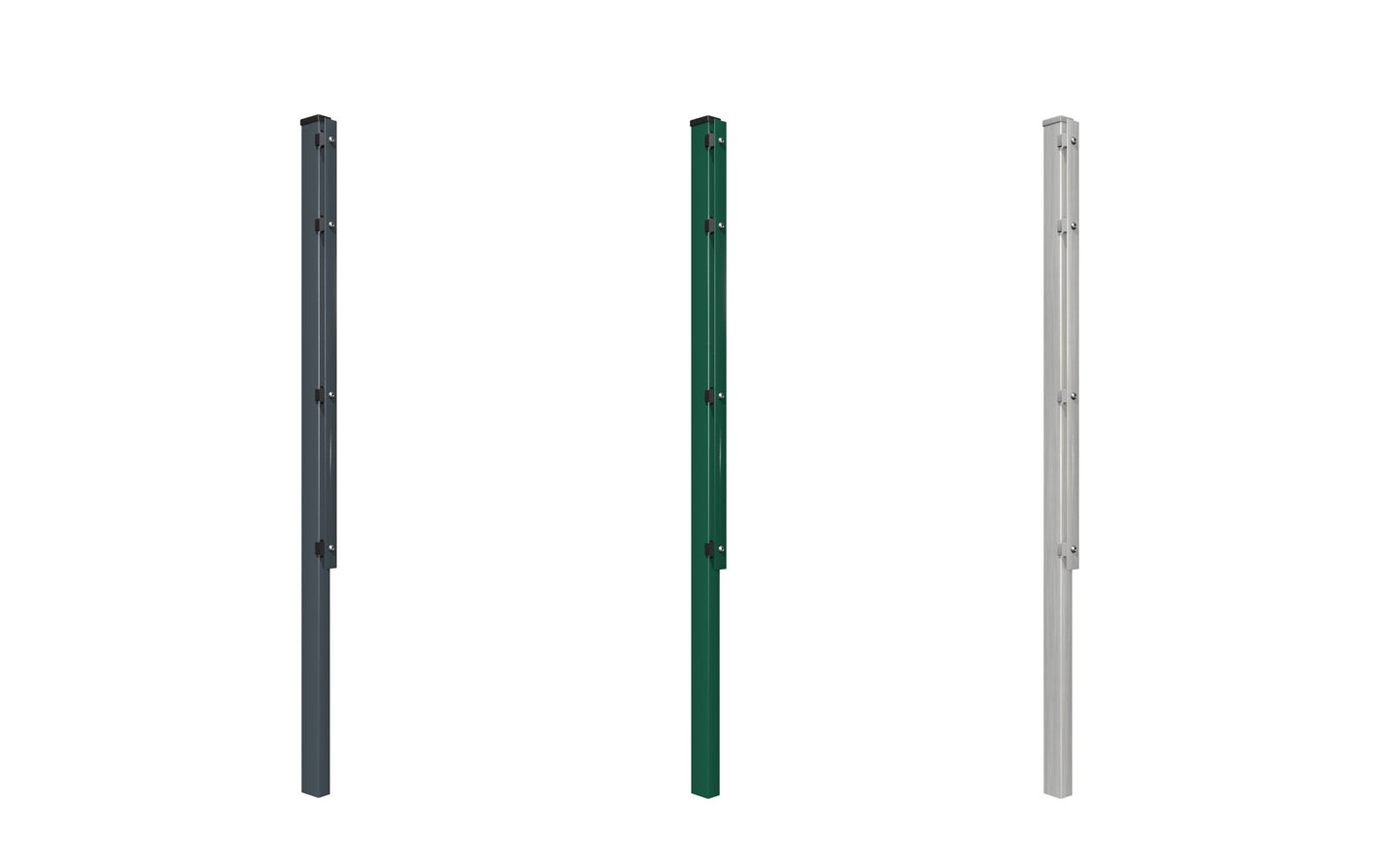 Doppelstabmattenzaun Pfosten aus Metall in drei Farben, für Zaunanlagen – MY-Zaunsysteme