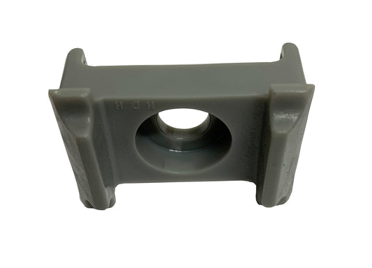 Auflagebock grau aus Kunststoff für Zaunanlagenmontage – MY-Zaunsysteme