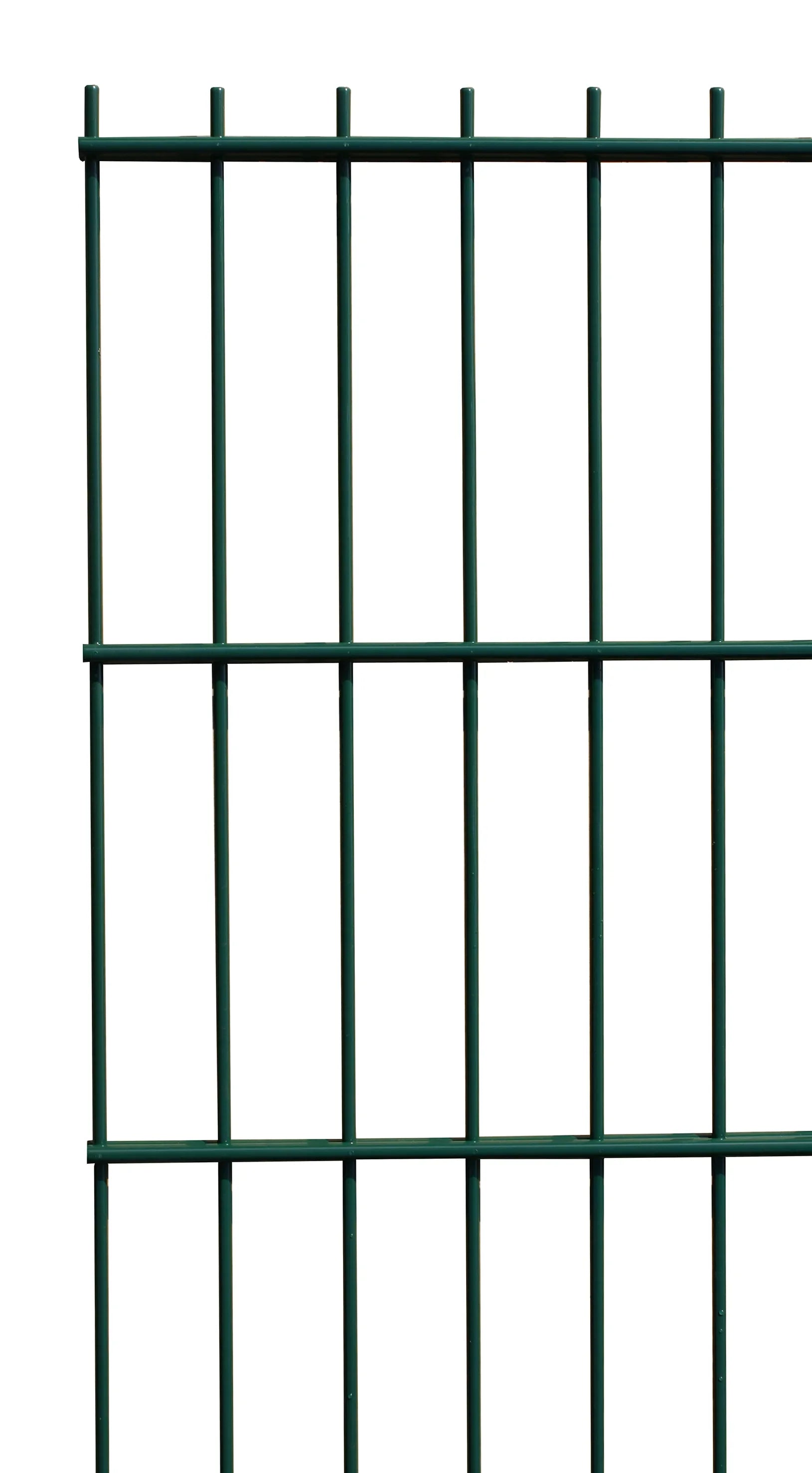 Doppelstabmatte Mattegrün aus Metall, stabile Zaunanlage für Grundstückssicherung – MY-Zaunsysteme