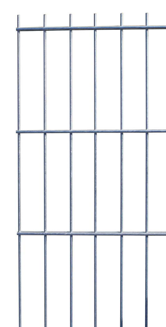 Doppelstabmatte, matt verzinkt, als Zaunanlage für Grundstückssicherung – MY-Zaunsysteme