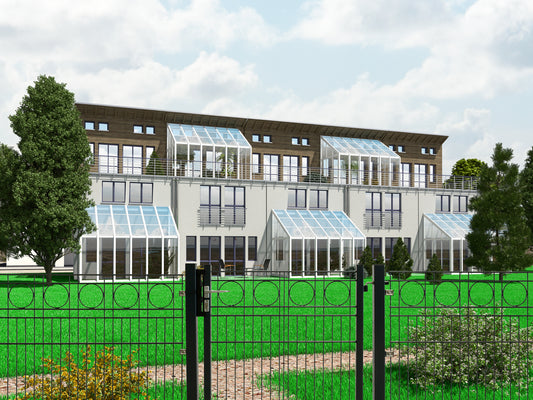 DekorKREIS Zaunsystem aus Metall, ideal als moderne Zaunanlage vor Wohngebäude – MY-Zaunsysteme