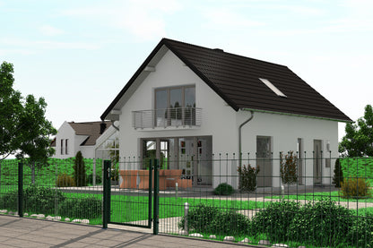 DekorKUGEL Zaunanlage aus Metall, ideal als Gartenzaun für moderne Grundstücke – MY-Zaunsysteme