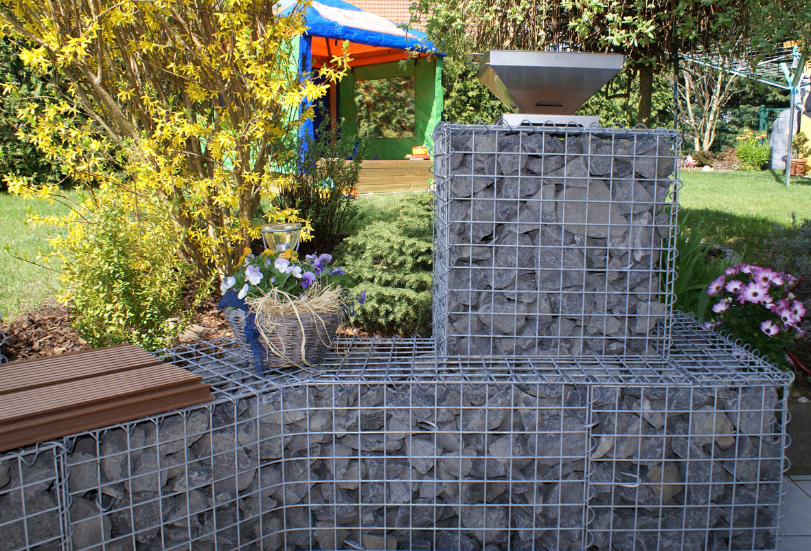 Drahtkorb Gabione aus Metall, ideal als Zaunanlage im Garten – MY-Zaunsysteme