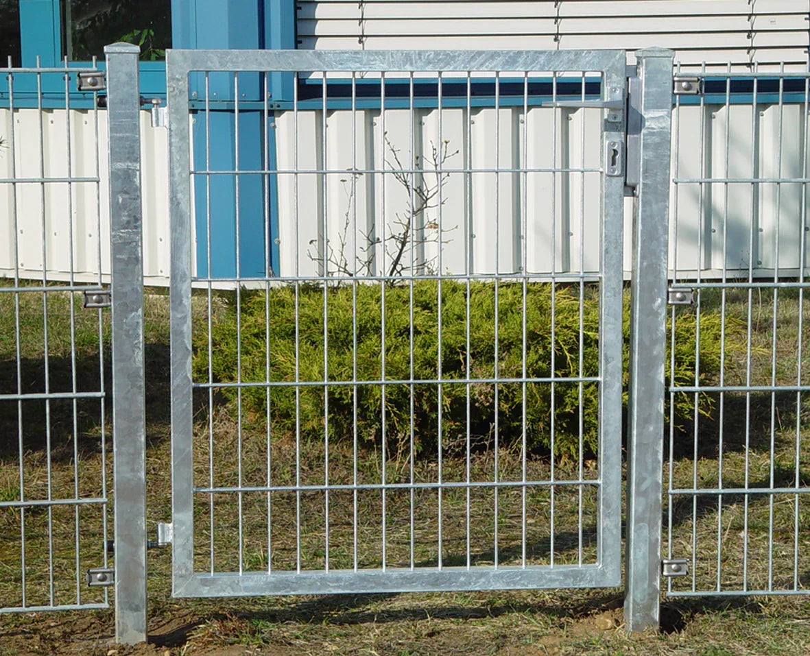 Doppelstabmatten-Tor aus Metall für Zaunanlage im Außenbereich – MY-Zaunsysteme