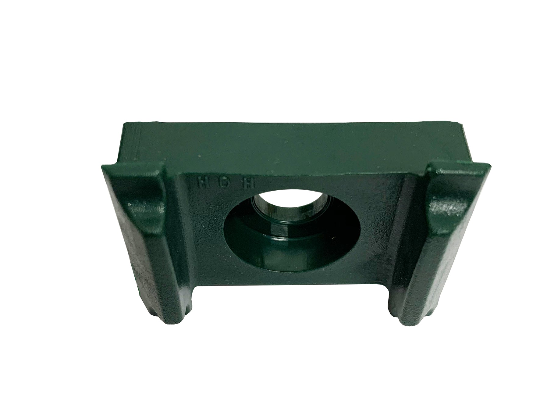 Eckauflagebock grün aus Metall für Zaunanlage, zur Befestigung von Doppelstabmatten – MY-Zaunsysteme