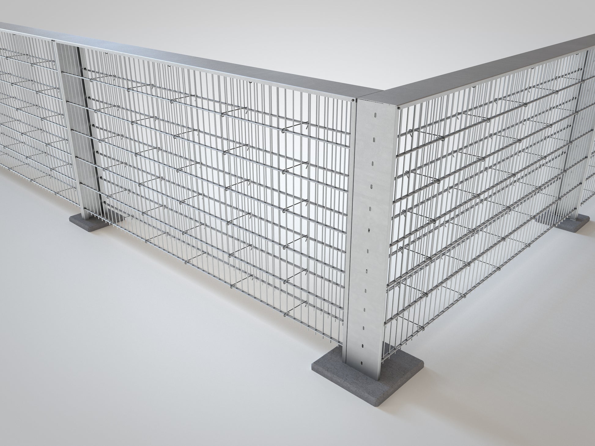 Ecklösung 90 Grad aus Metall als Zaunanlage für Doppelstabmatten – MY-Zaunsysteme