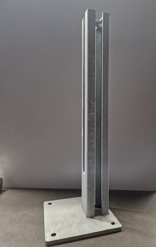 Fussplatte 80x80 feuerverzinkt, Stahl, für Zaunanlage – MY-Zaunsysteme