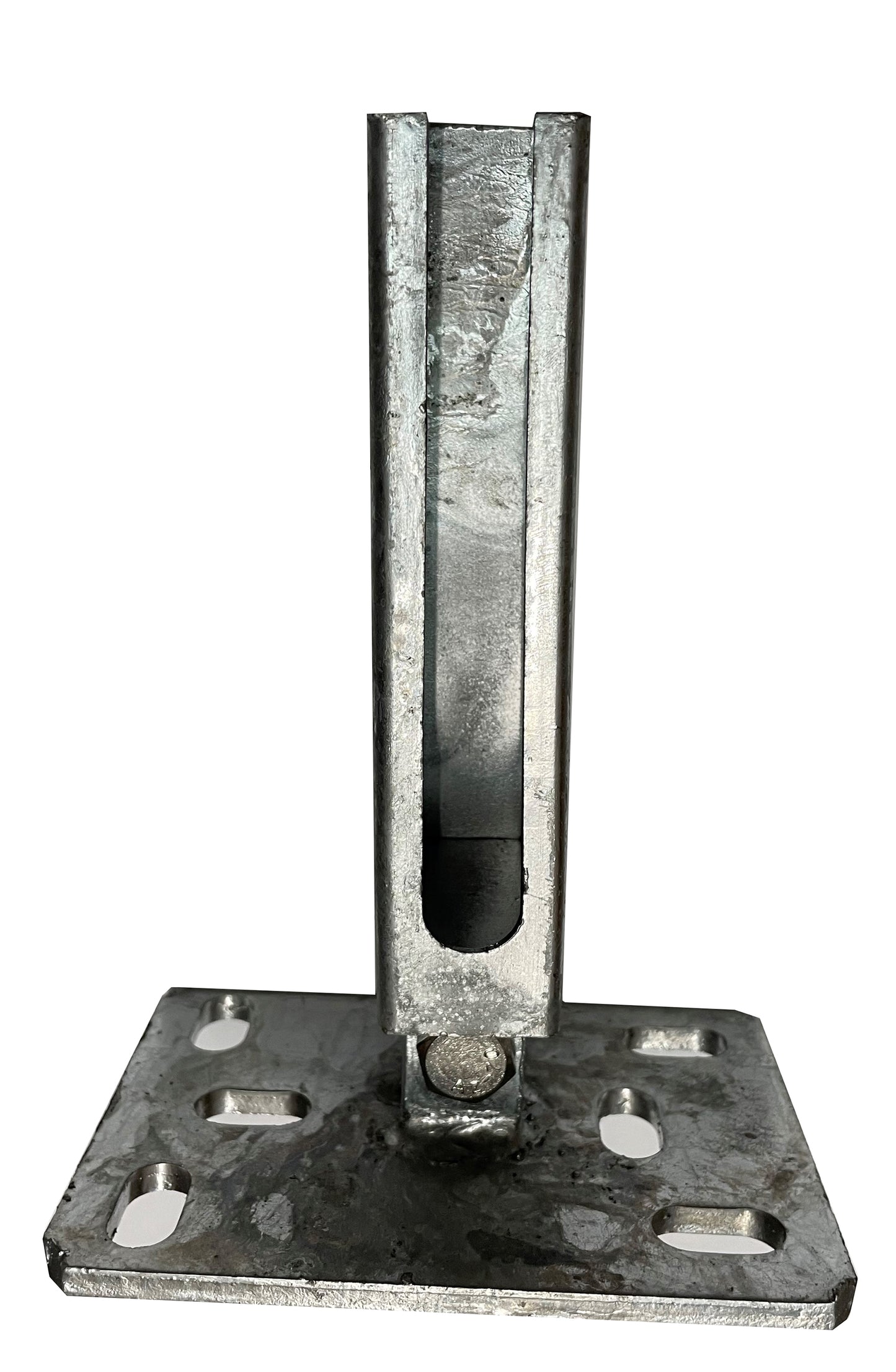 Pfostenfuß für Doppelstabmattenzaun, feuerverzinkter Stahl, zur Zaunanlagen-Montage – MY-Zaunsysteme