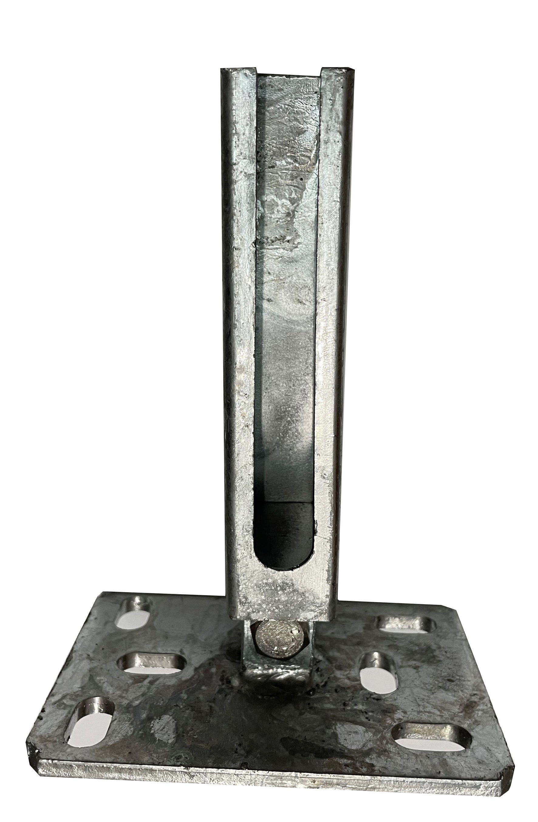 Pfostenfuß für Doppelstabmattenzaun, feuerverzinkter Stahl, zur Zaunanlagen-Montage – MY-Zaunsysteme