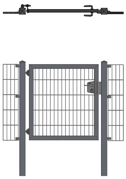 Hadra180o-LP Stahltor mit Gitter, langlebiges Metall für Zaunanlage – MY-Zaunsysteme