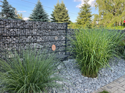 Gabionenzaun aus Metall mit Steinen als Sichtschutz-Zaunanlage im Garten – MY-Zaunsysteme