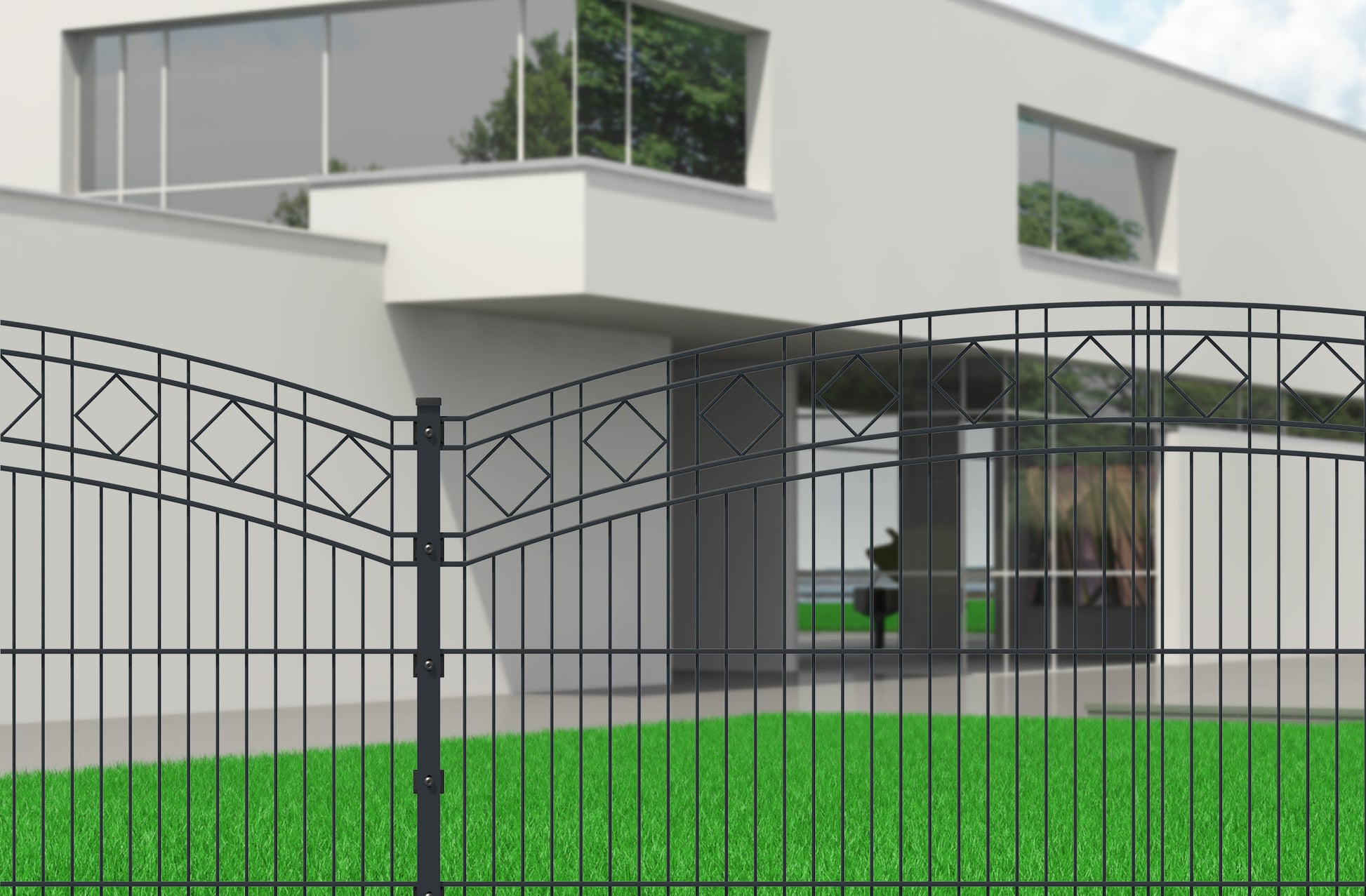 KAROBOGEN3k Zaunanlage aus Metall, dekorativ für Grundstückssicherung – MY-Zaunsysteme