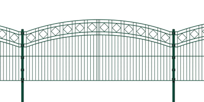 KAROBOGEN grüne Metall-Zaunanlage mit dekorativem Muster für Grundstücksumzäunung – MY-Zaunsysteme