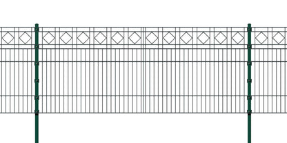 KARO Grün Metallzaun, dekorative Zaunanlage aus Stahl, ideal für Grundstücksabgrenzung – MY-Zaunsysteme