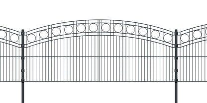 KREISBOGEN Anthrazit Metallzaun, dekorativ mit Kreismuster, als Zaunanlage – MY-Zaunsysteme