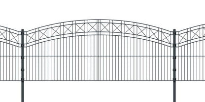 KREUZBOGEN Anthrazit Metall Zaunelement für Zaunanlage, dekoratives Design – MY-Zaunsysteme