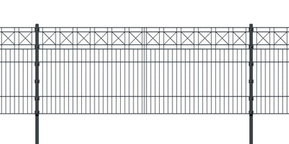 KREUZ Anthrazit Metall Zaunelement für Zaunanlage, dekoratives Doppelstabmatten-Design – MY-Zaunsysteme