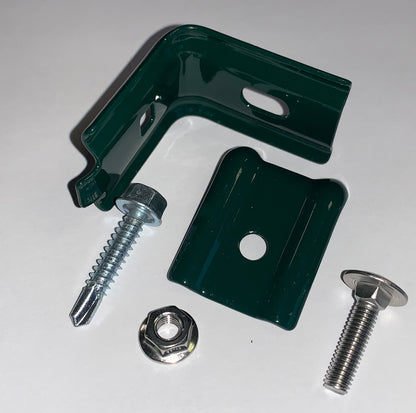 Torwinkel-Set aus Metall zur Befestigung von Zaunanlagen, inklusive Schrauben und Mutter – MY-Zaunsysteme