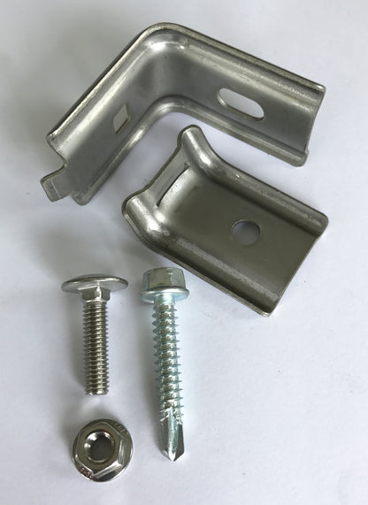 Ktorwinkel Edelstahl Montagezubehör für Zaunanlage, ideal für Doppelstabmatten – MY-Zaunsysteme