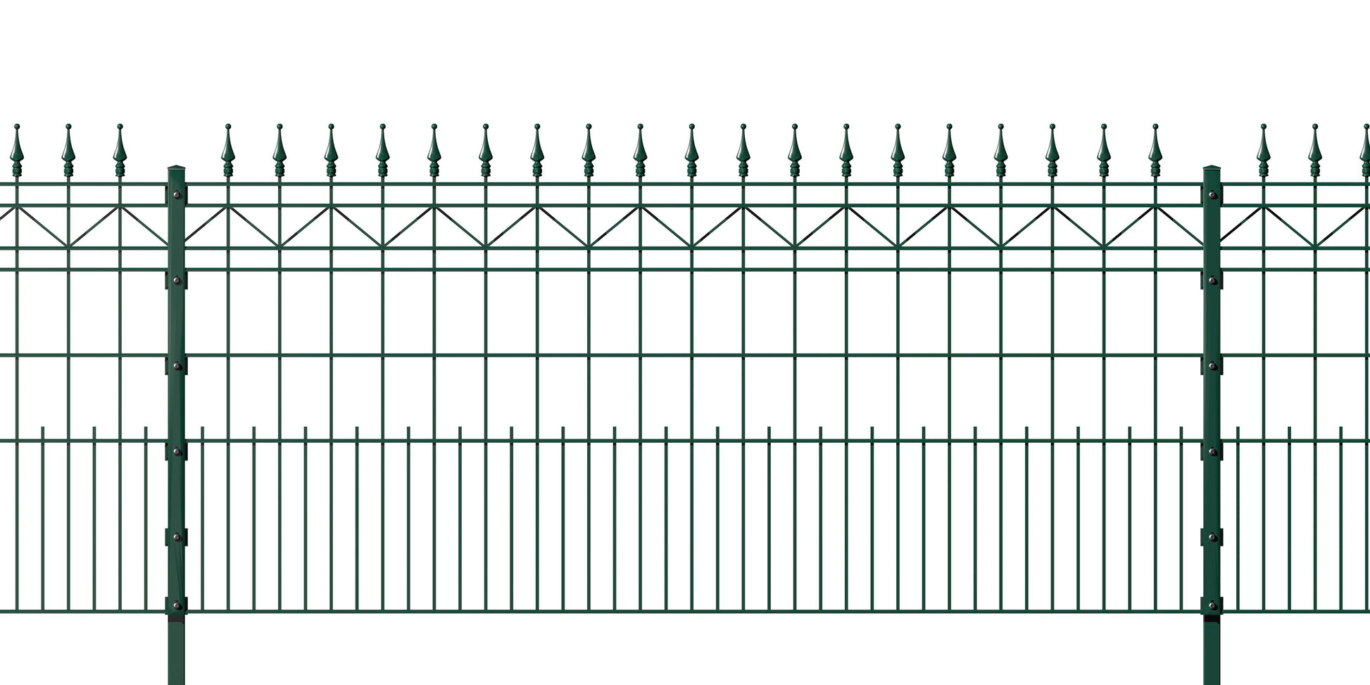 MERKUR Zaunanlage aus grünem Metall, dekorativ, ideal als Gartenzaun – MY-Zaunsysteme