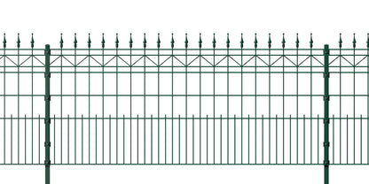 MERKUR Zaunanlage aus grünem Metall, dekorativ, ideal als Gartenzaun – MY-Zaunsysteme
