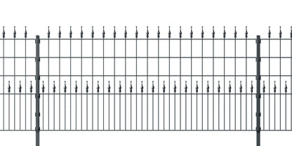 NEPTUN Anthrazit Metall Zaunanlage mit Zierspitzen, ideal als Gartenzaun – MY-Zaunsysteme