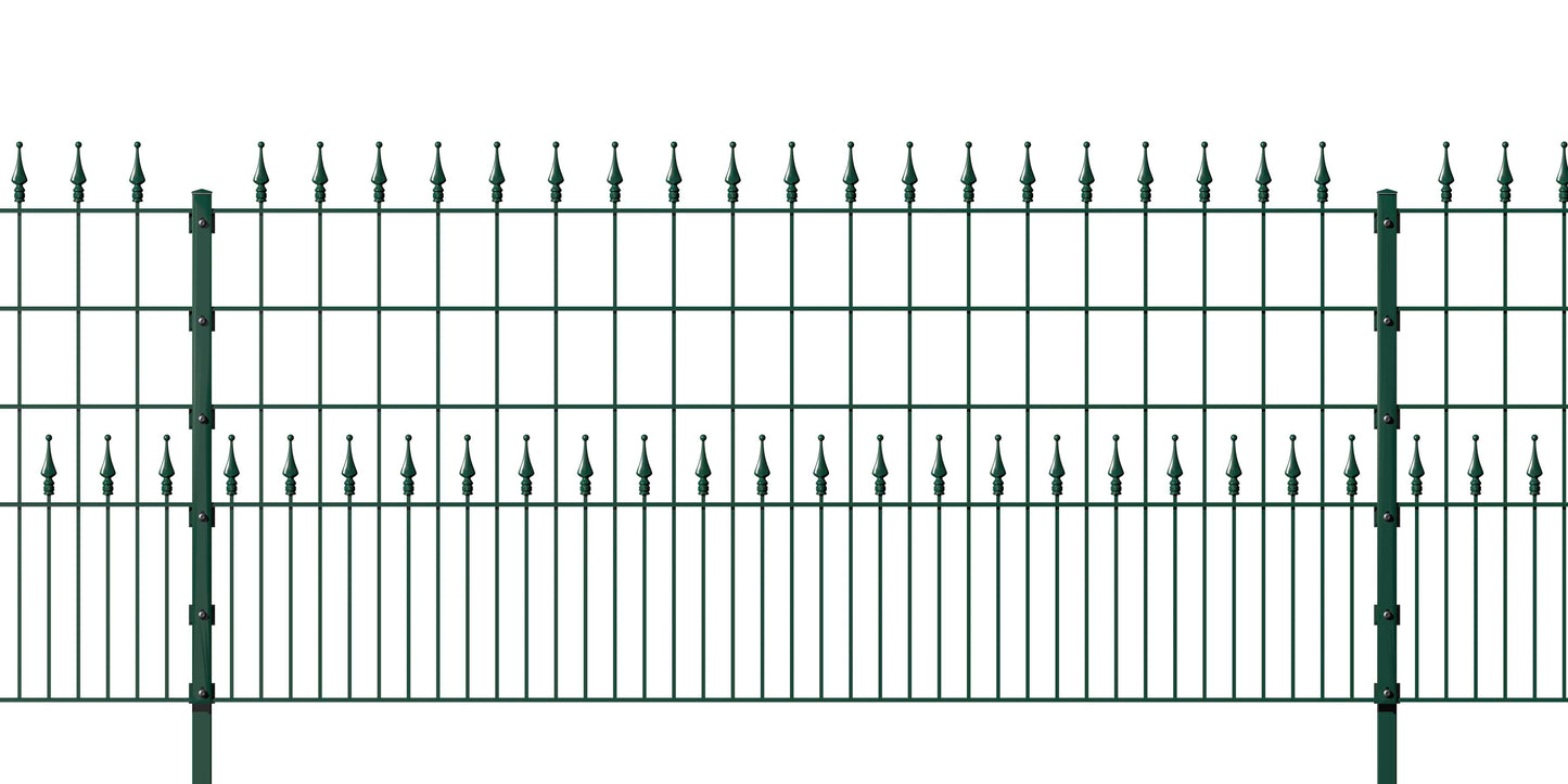 NEPTUN Doppelstabmattenzaun aus grünem Metall für Zaunanlagen – MY-Zaunsysteme