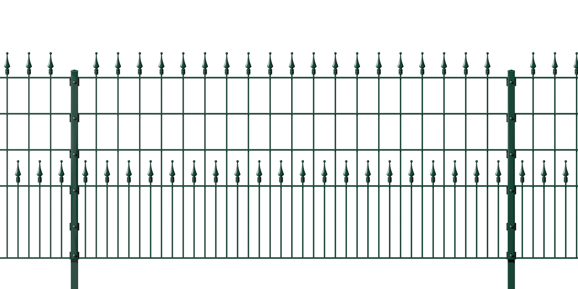NEPTUN Doppelstabmattenzaun aus grünem Metall für Zaunanlagen – MY-Zaunsysteme