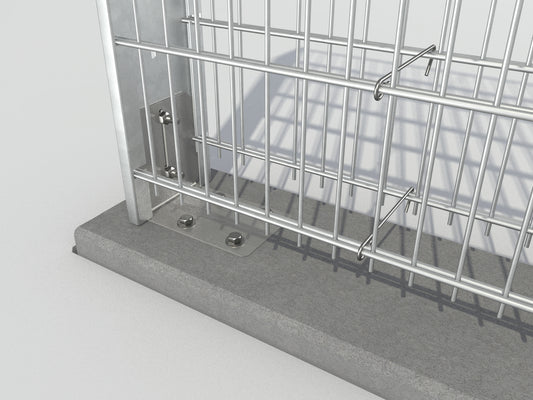 Pfosten-Bodenwinkel aus Metall, Befestigung für Zaunanlage auf Beton – MY-Zaunsysteme