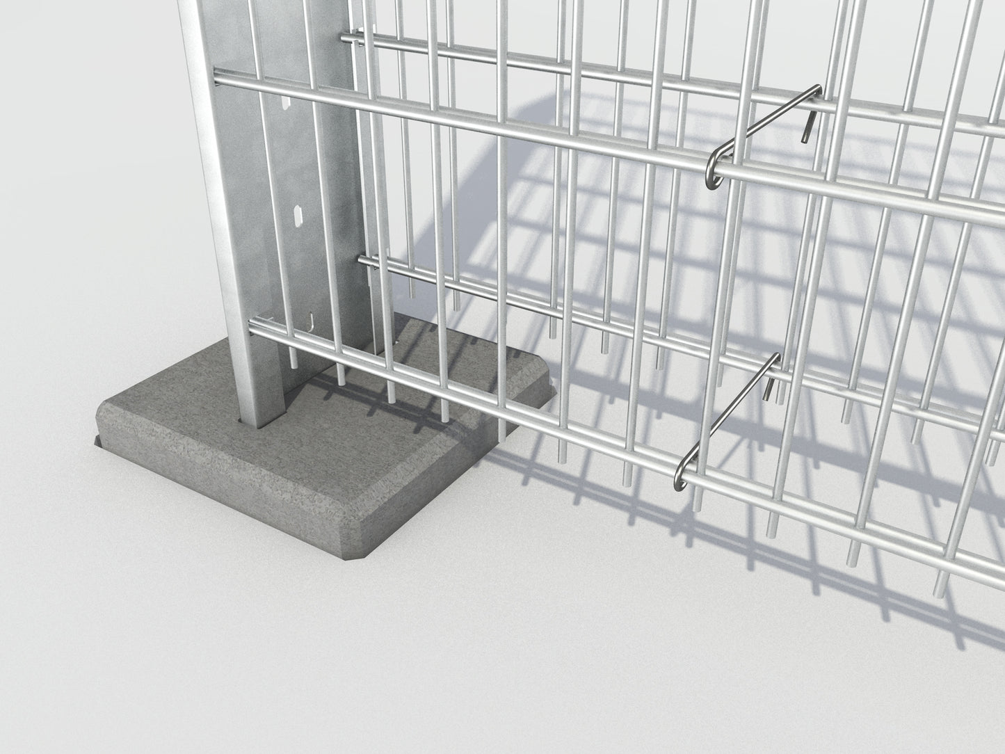 Pfosten-Einzelfundament aus verzinktem Stahl für Doppelstabmatten Zaunanlage – MY-Zaunsysteme