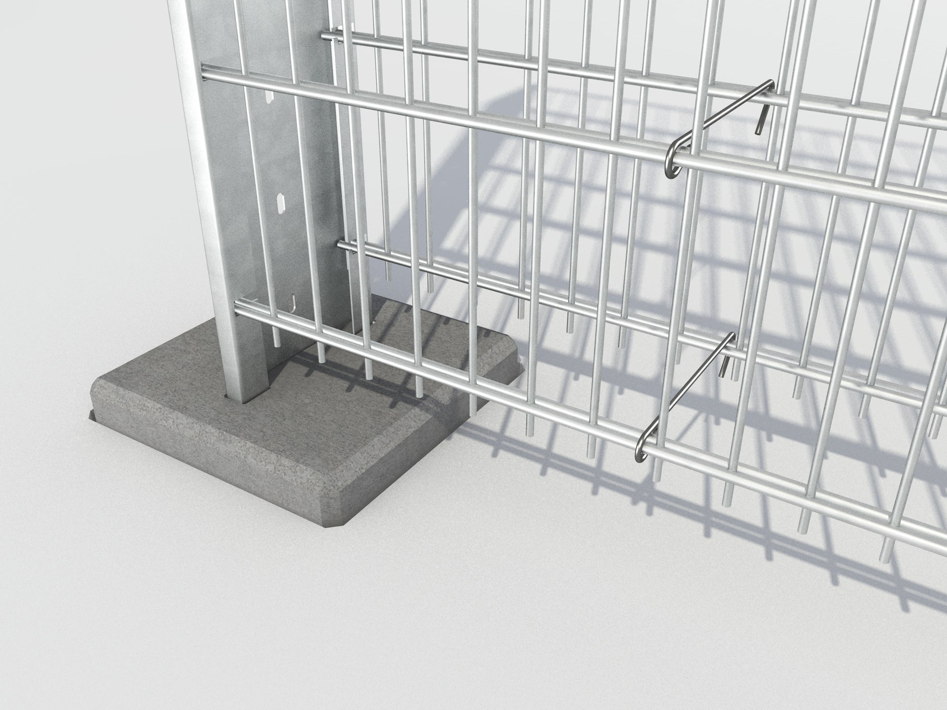 Pfosten-Einzelfundament aus verzinktem Stahl für Doppelstabmatten Zaunanlage – MY-Zaunsysteme