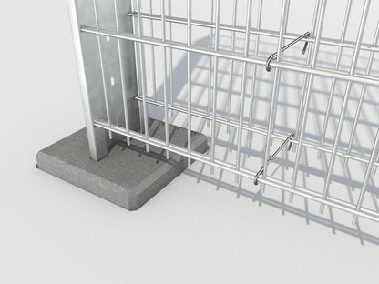 Pfosten-Einzelfundament aus verzinktem Stahl für Doppelstabmatten Zaunanlage – MY-Zaunsysteme