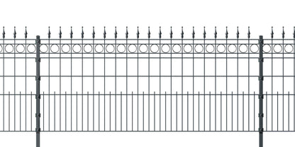 SATURN Anthrazit Metall Zaunanlage mit Zierspitzen, Sichtschutz und Dekorelementen – MY-Zaunsysteme