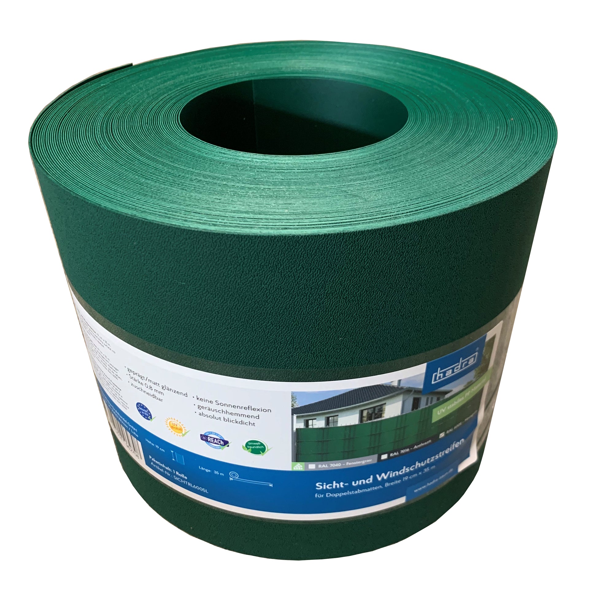 Sichtschutzstreifen PVC grün für Doppelstabmatten Zaunanlage, Windschutz – MY-Zaunsysteme