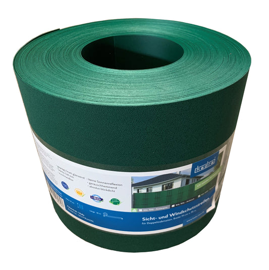 Sichtschutzstreifen PVC grün für Doppelstabmatten Zaunanlage, Windschutz – MY-Zaunsysteme