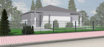 STAB1030AKG Doppelstabmattenzaun aus Metall für Zaunanlage vor Haus – MY-Zaunsysteme