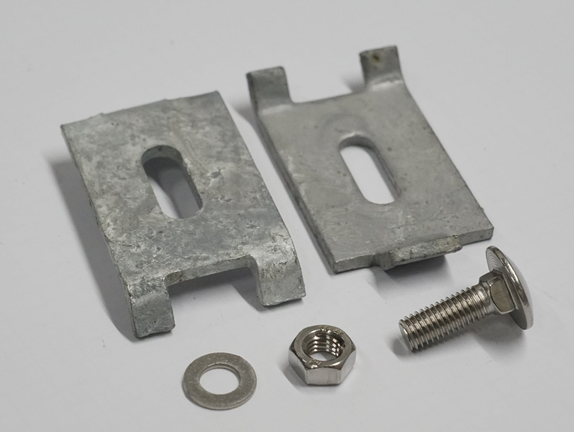 Stabmattenverbinder Stahl für Zaunanlage, Montageset mit Schraube, Mutter, Unterlegscheibe – MY-Zaunsysteme