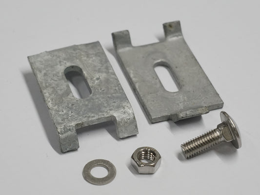 Stabmattenverbinder Stahl für Zaunanlage, Montageset mit Schraube, Mutter, Unterlegscheibe – MY-Zaunsysteme