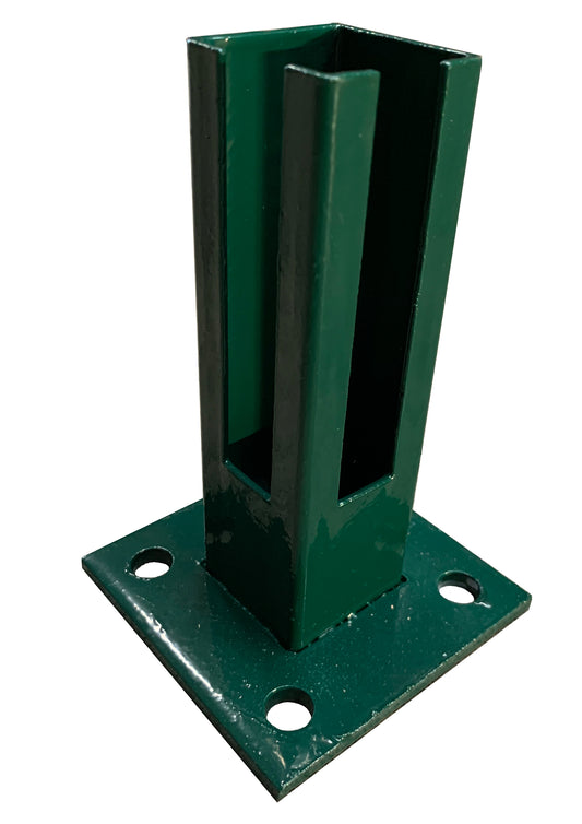 STABFUSSG50 Pfostenfuß aus Metall für Zaunanlage, grün, zur Bodenmontage – MY-Zaunsysteme