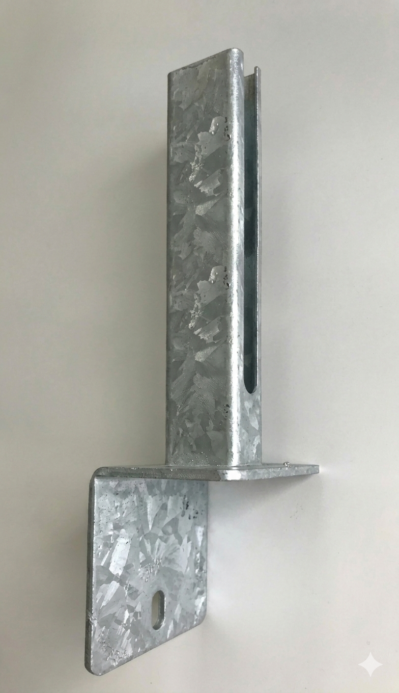 STABFUSSL feuerverzinkt aus Stahl, Bodenhalterung für Zaunanlage – MY-Zaunsysteme