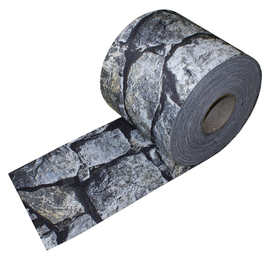 Sichtschutz Bruchstein Rolle aus Kunststoff für Zaunanlage mit Steinmuster – MY-Zaunsysteme