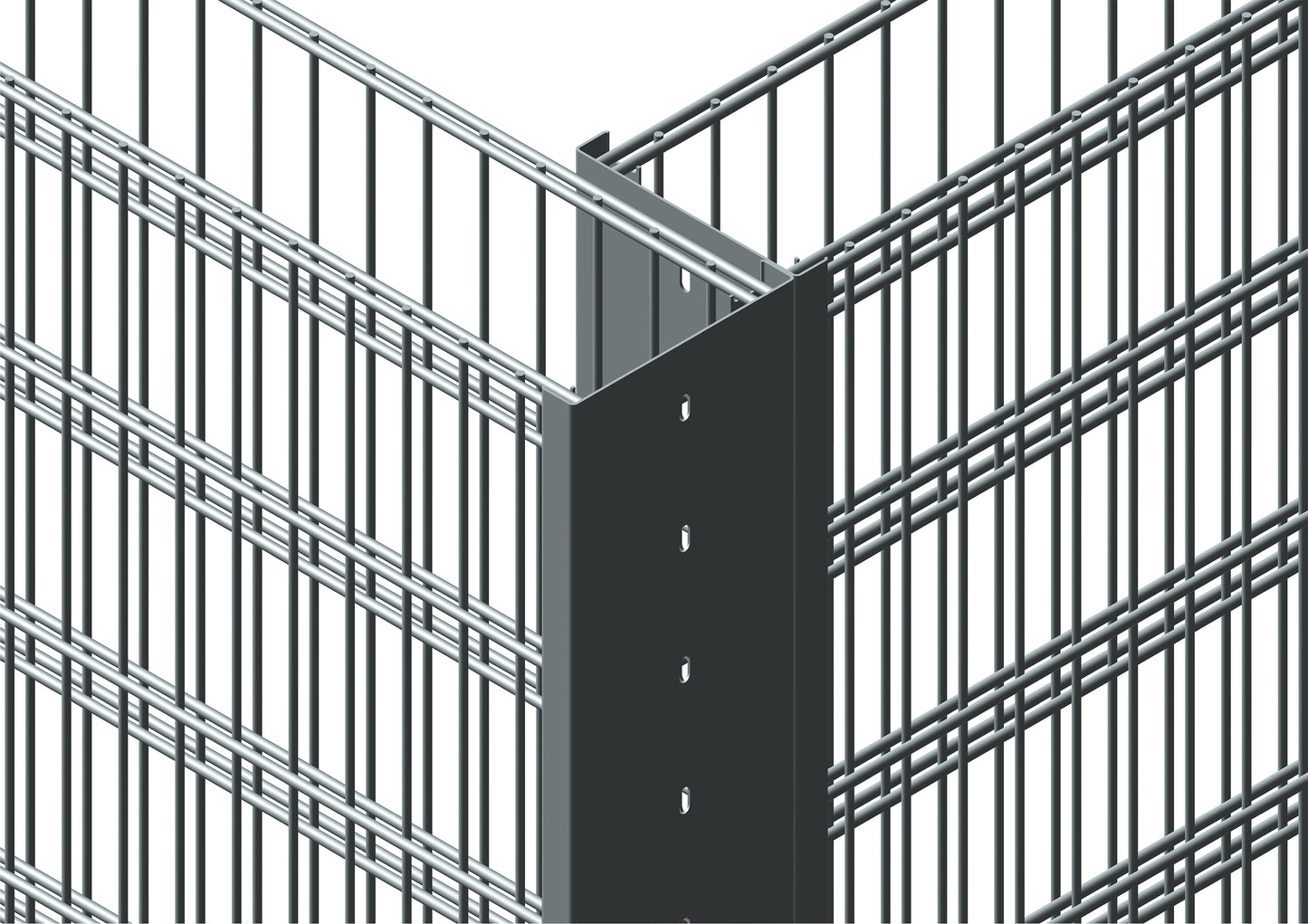 SolidoEcke aus Metall, Eckverbinder für Doppelstabmatten Zaunanlage – MY-Zaunsysteme