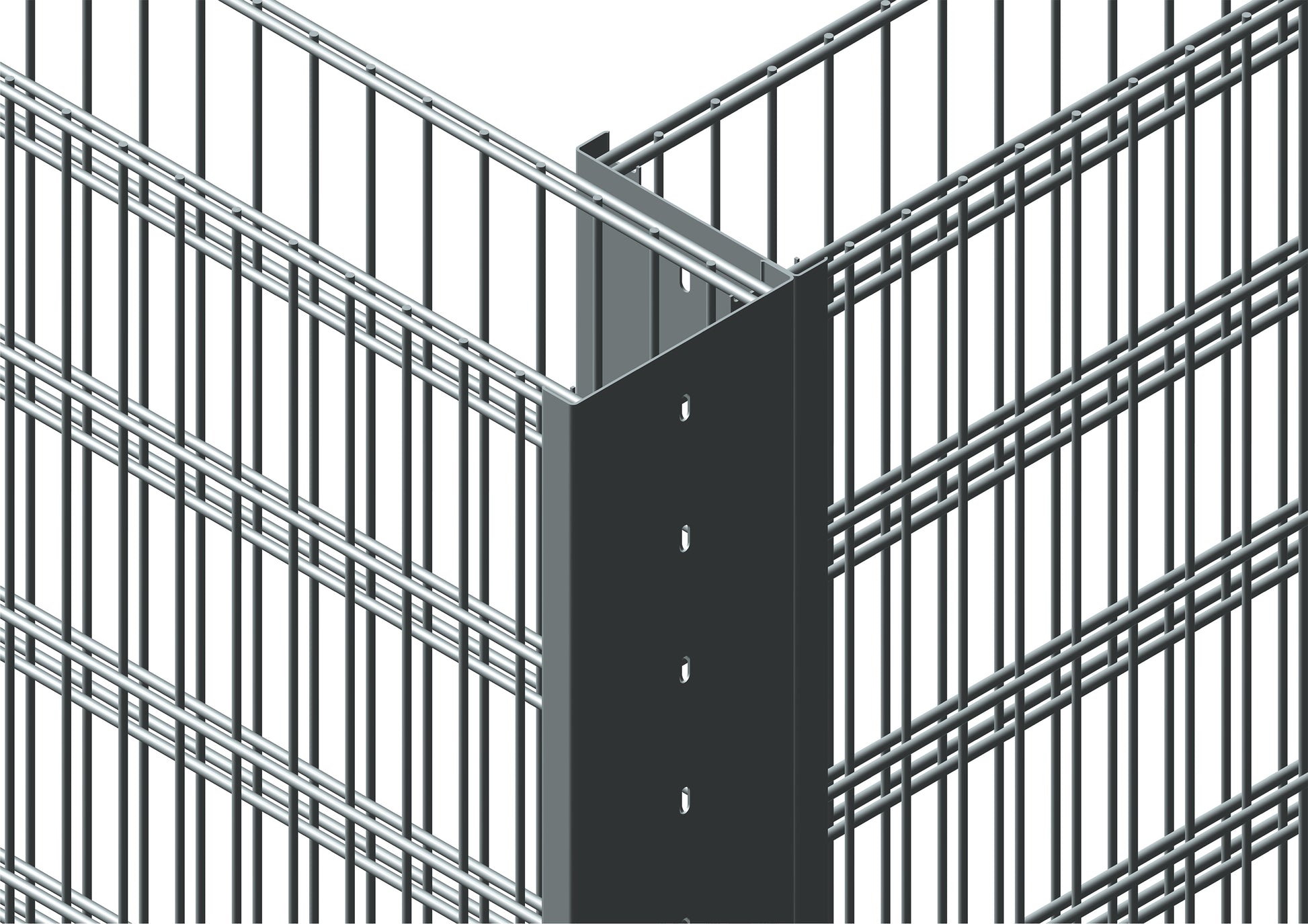 SolidoEcke aus Metall, Eckverbinder für Doppelstabmatten Zaunanlage – MY-Zaunsysteme