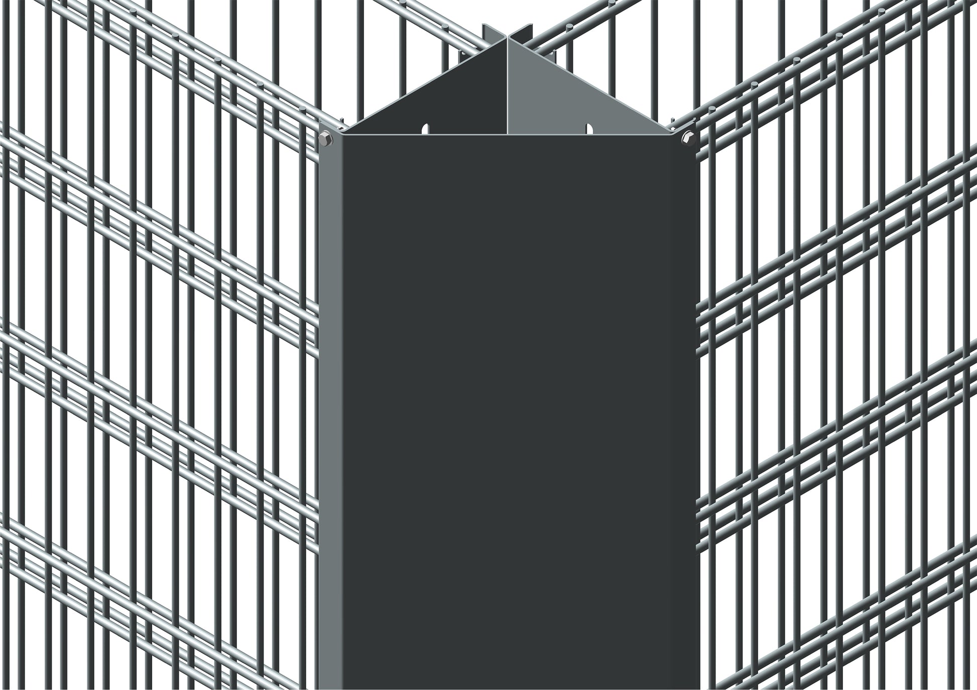 SolidoEcke, Metall, Verbindungselement für Doppelstabmatten Zaunanlage – MY-Zaunsysteme