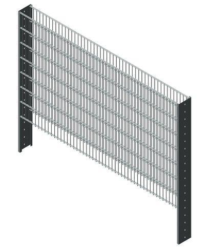 Solido Gabione aus Metall, seitliche Ansicht, als Zaunanlage – MY-Zaunsysteme
