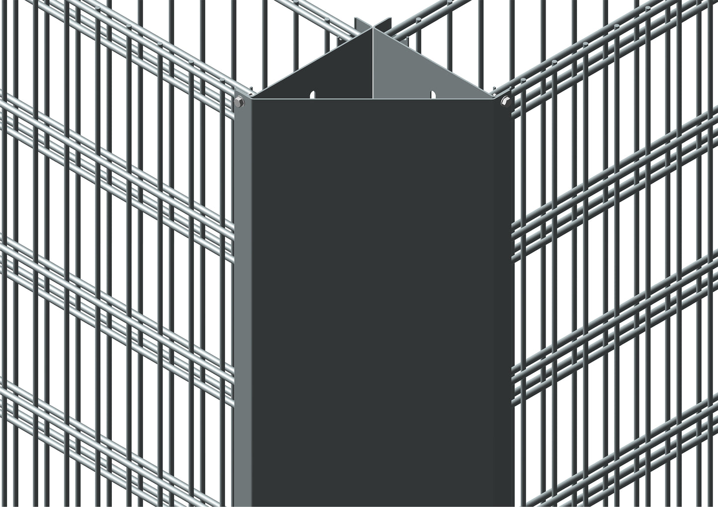 Solido Ecke aus Metall für Doppelstabmatten-Zaunanlage, Verbindungselement – MY-Zaunsysteme